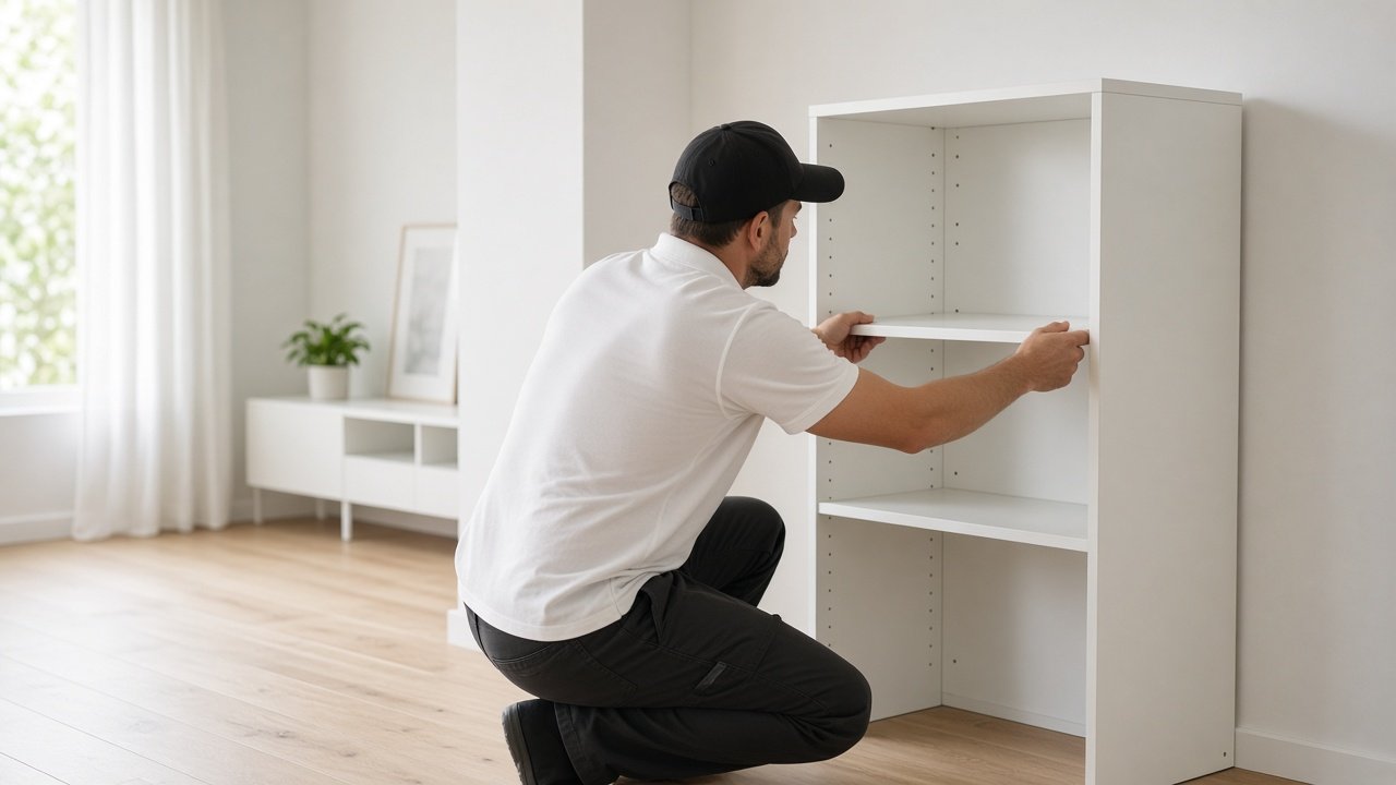 A pro assembling furniture — the kind of job that quotes cleanly
